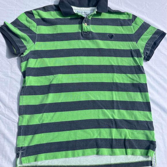 american eagle mens striped polo size large - Picture 1 of 4